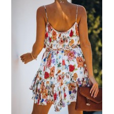 Better Than Ever Floral Rope Tie Mini Dress