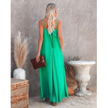 That Summer Feeling Pocketed Maxi Dress - Simply Green