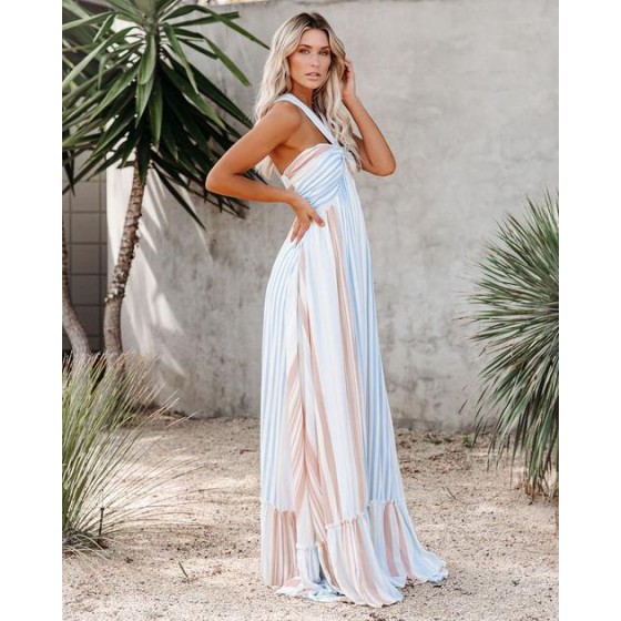 Angel Island Striped Maxi Dress