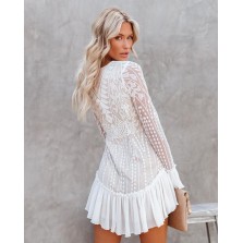 Match Made In Heaven Lace Pleated Ruffle Dress